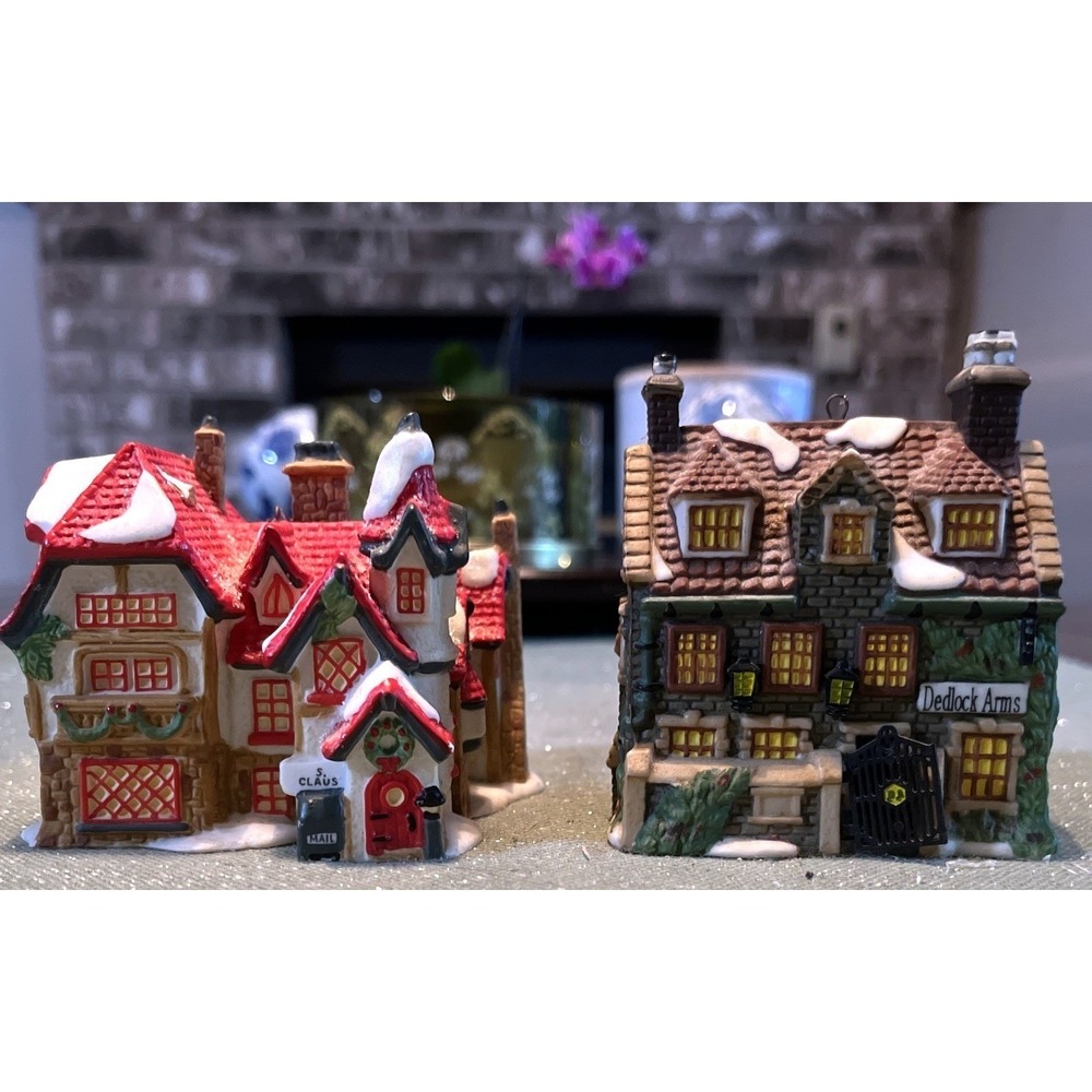 2 Dept 56 Village Ornaments~Santa's Workshop & Deadlock Arms~No Boxes~EUC